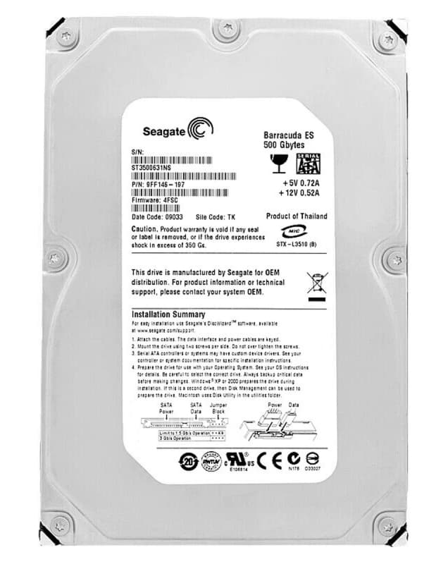 Жесткий диск Seagate ST3500631NS 500Gb  SATAII 3,5" HDD