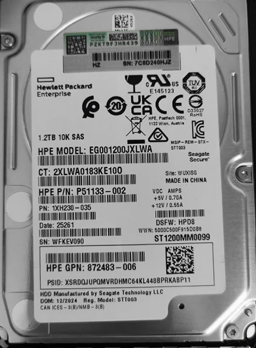 Жесткий диск HP 1,2Tb 10000 SAS 2.5" HDD P51133-002