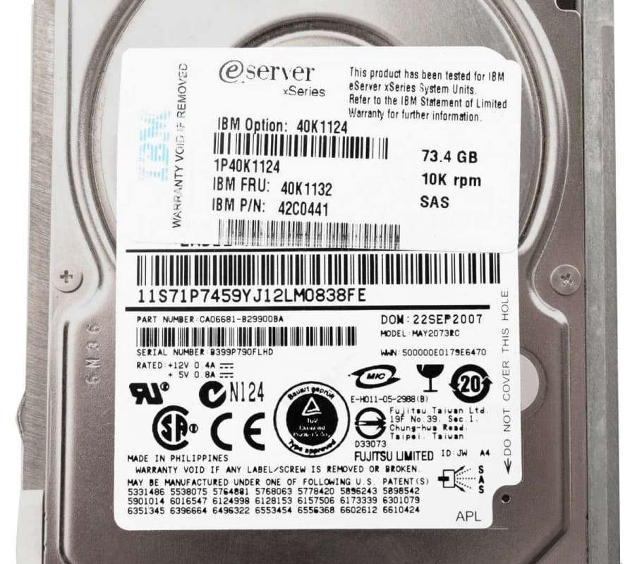 Жесткий диск IBM 40K1124 74.3Gb 10000 SAS 2,5" HDD
