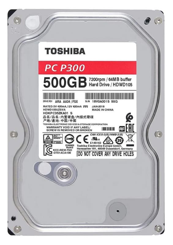 Жесткий Диск Toshiba HDWD105UZSVA 500Gb 7200 SATAIII 3,5" HDD