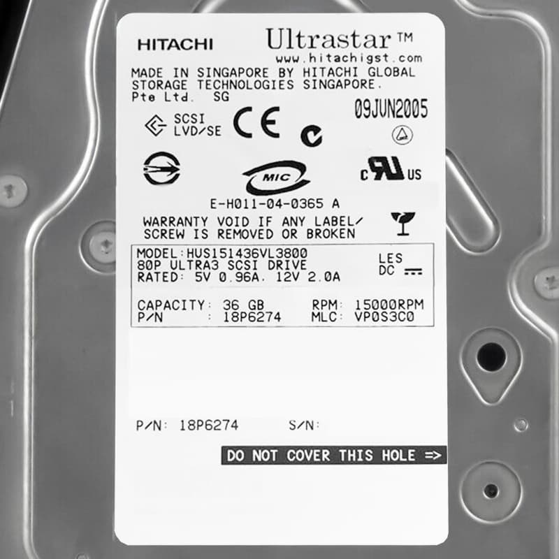 Жесткий диск Hitachi 18P6274 36Gb  U320SCSI 3.5" HDD
