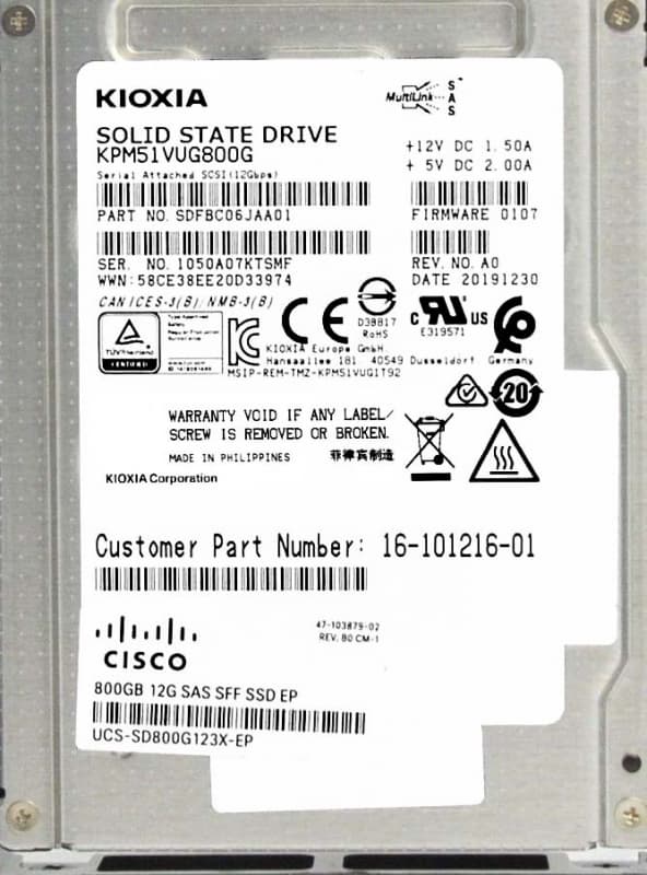 Жесткий диск Cisco SDFBC06JAA01  800Gb SAS 2,5" SSD