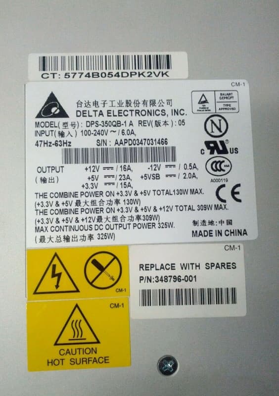 Блок Питания HP DPS-350QB-1 325W