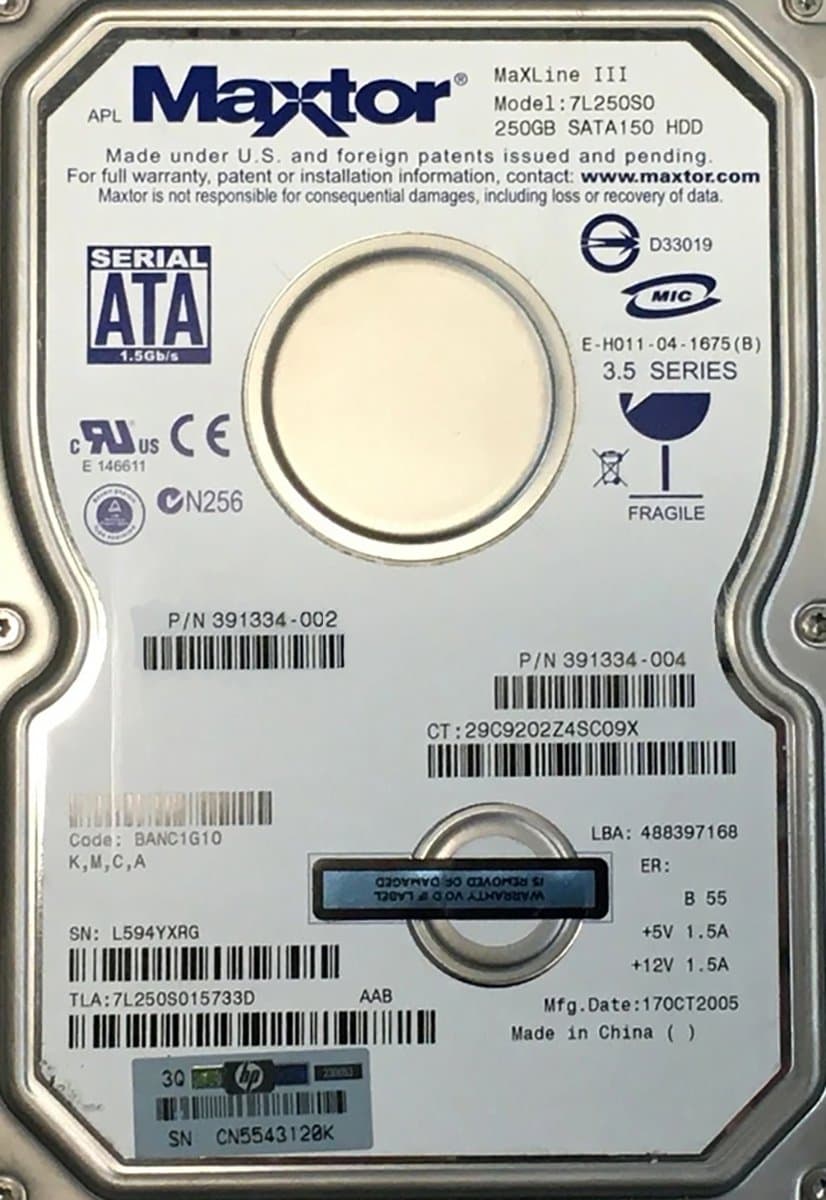 Жесткий диск HP 160Gb 7200 SATA 3.5" HDD 391334-002