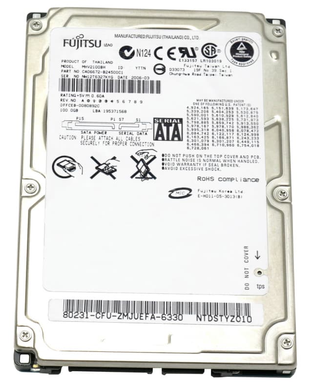 Жесткий диск Fujitsu CA06672-B24500C1 100Gb 5400 SATA 2,5" HDD