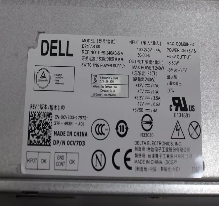 Блок Питания Dell D240AS-00 240W