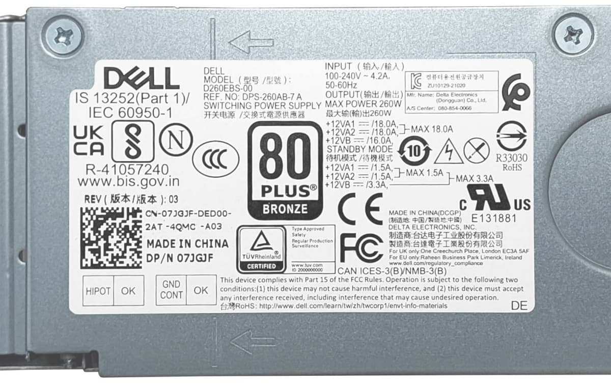Блок питания Dell D260EBS-00 260W