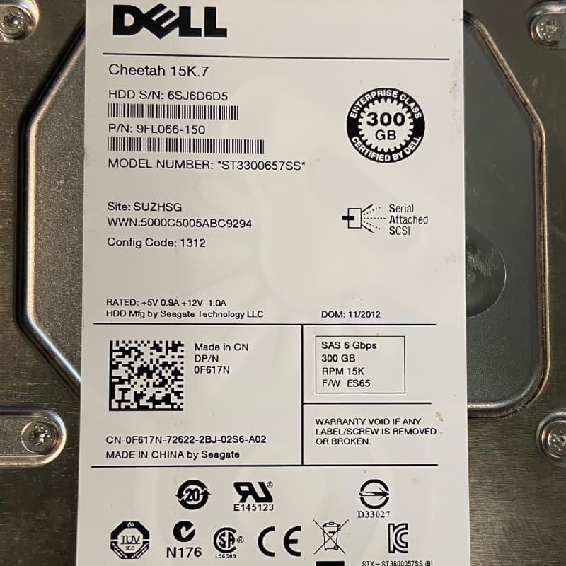 Жесткий диск Dell 9FL066-150 300Gb  SAS 3,5" HDD