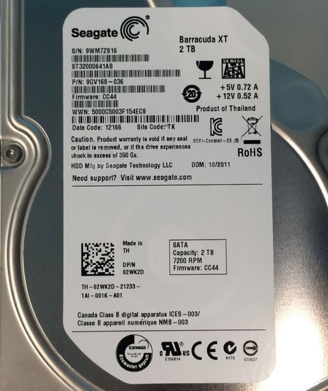 Жесткий диск Dell 2WK2D 2Tb 7200 SATAIII 3.5" HDD