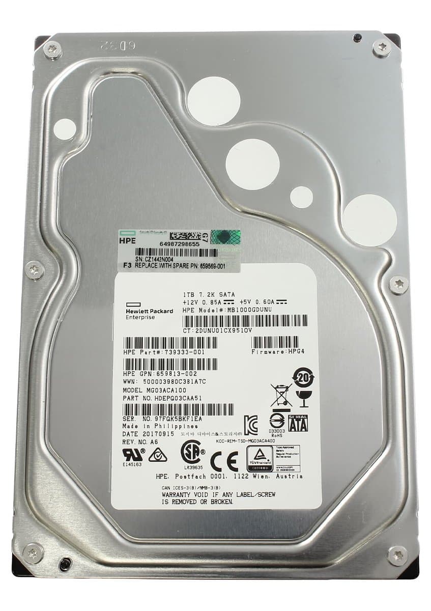 Жесткий диск HP 1Tb 7200 SATAIII 3.5" HDD 659337-B21