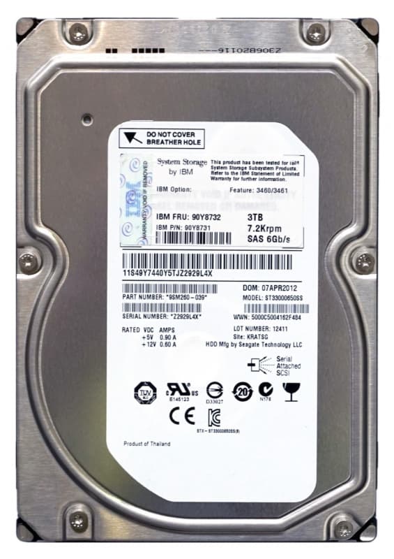 Жесткий диск IBM 90Y8731 3Tb  SAS 3,5" HDD