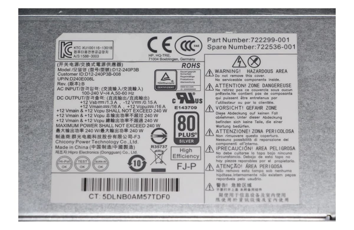 Блок Питания HP D240E008L 240W