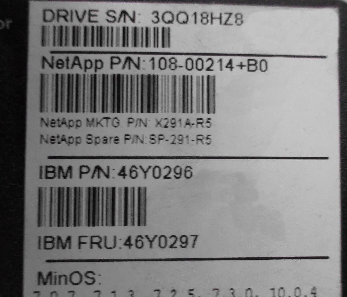 Жесткий диск NetApp 450Gb 15000 Fibre Channel 3.5" HDD 108-00205+B1