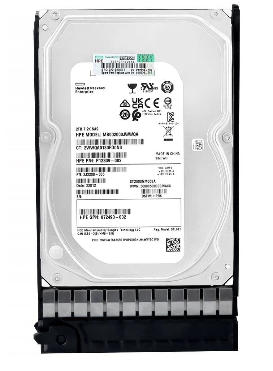 Жесткий диск HP 2Tb 7200 SAS 3.5" HDD MB002000JWWQA