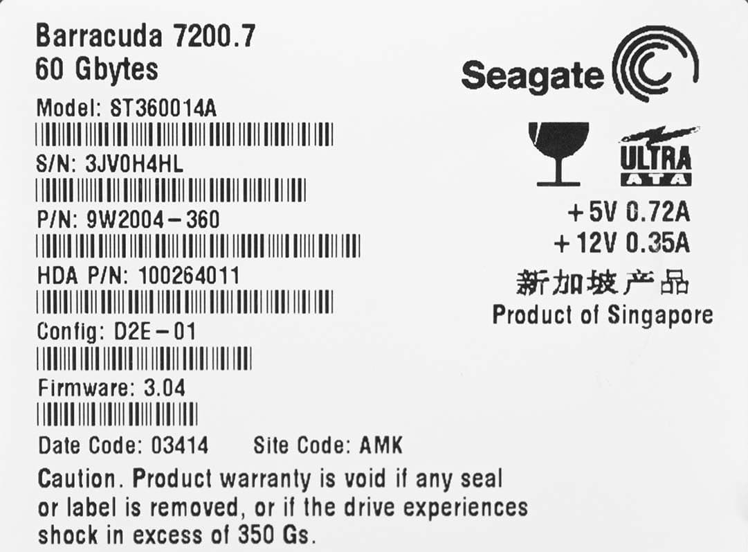 Жесткий диск Seagate ST360014A 60Gb 7200 IDE 3.5" HDD
