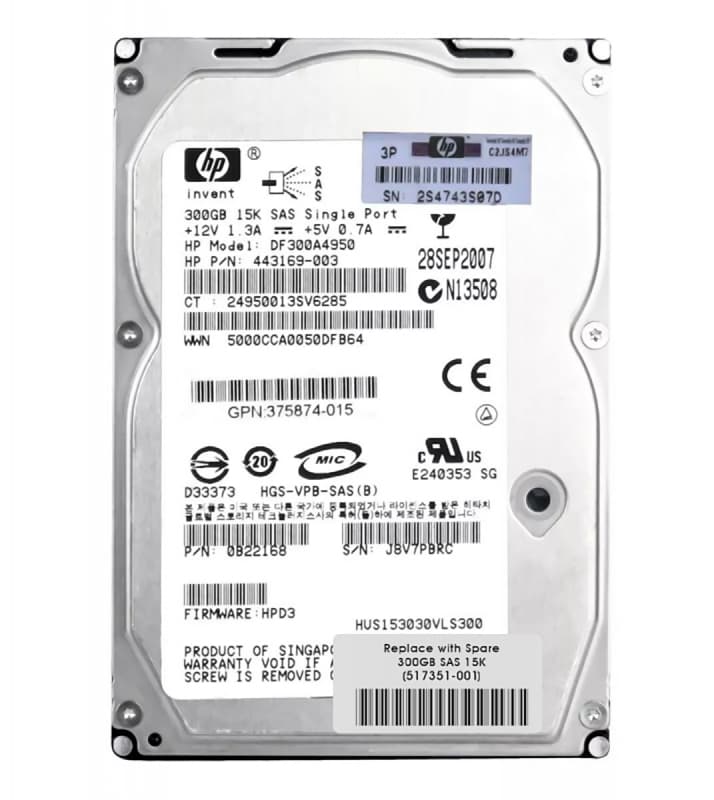 Жесткий диск HP 517351-001 300Gb  SAS 3,5" HDD