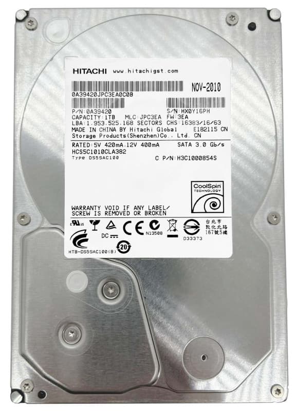 Жесткий диск Hitachi HCS5C1010CLA382 1Tb CoolSpin SATAII 3,5" HDD