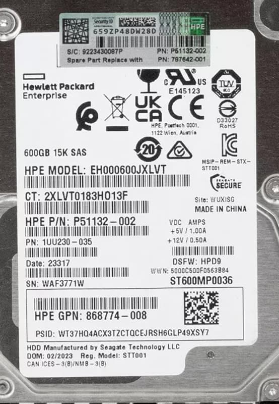 Жесткий диск HP P51132-002 600Gb 15000 SAS 2,5" HDD