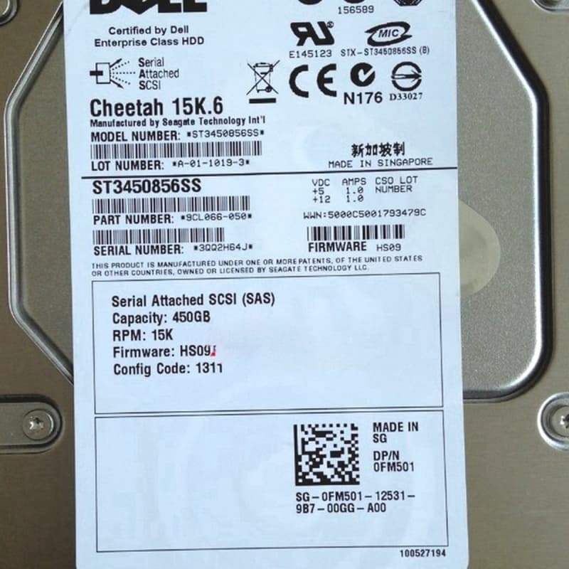 Жесткий диск Dell 0FM501 450Gb  SAS 3,5" HDD