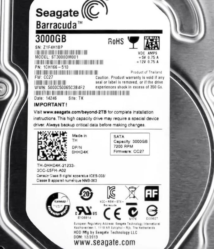 Жесткий диск Dell 1CH166-510 3Tb SATAIII 3.5" HDD