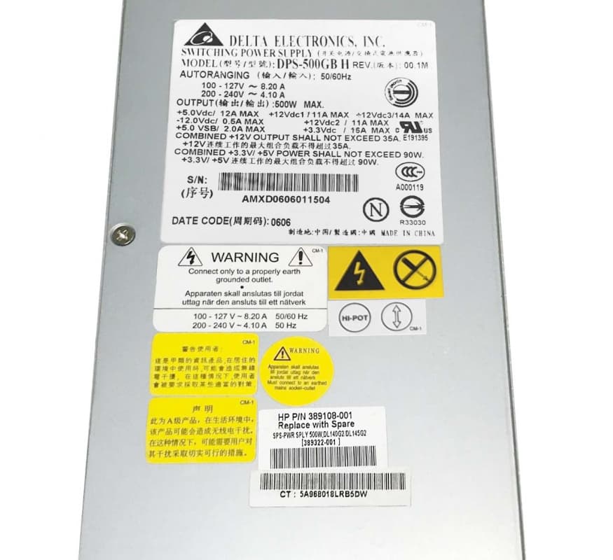 Блок Питания HP 389108-002 500W