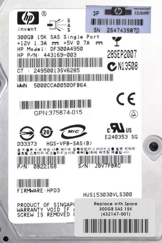 Жесткий диск HP 417950-B21 300Gb  SAS 3,5" HDD