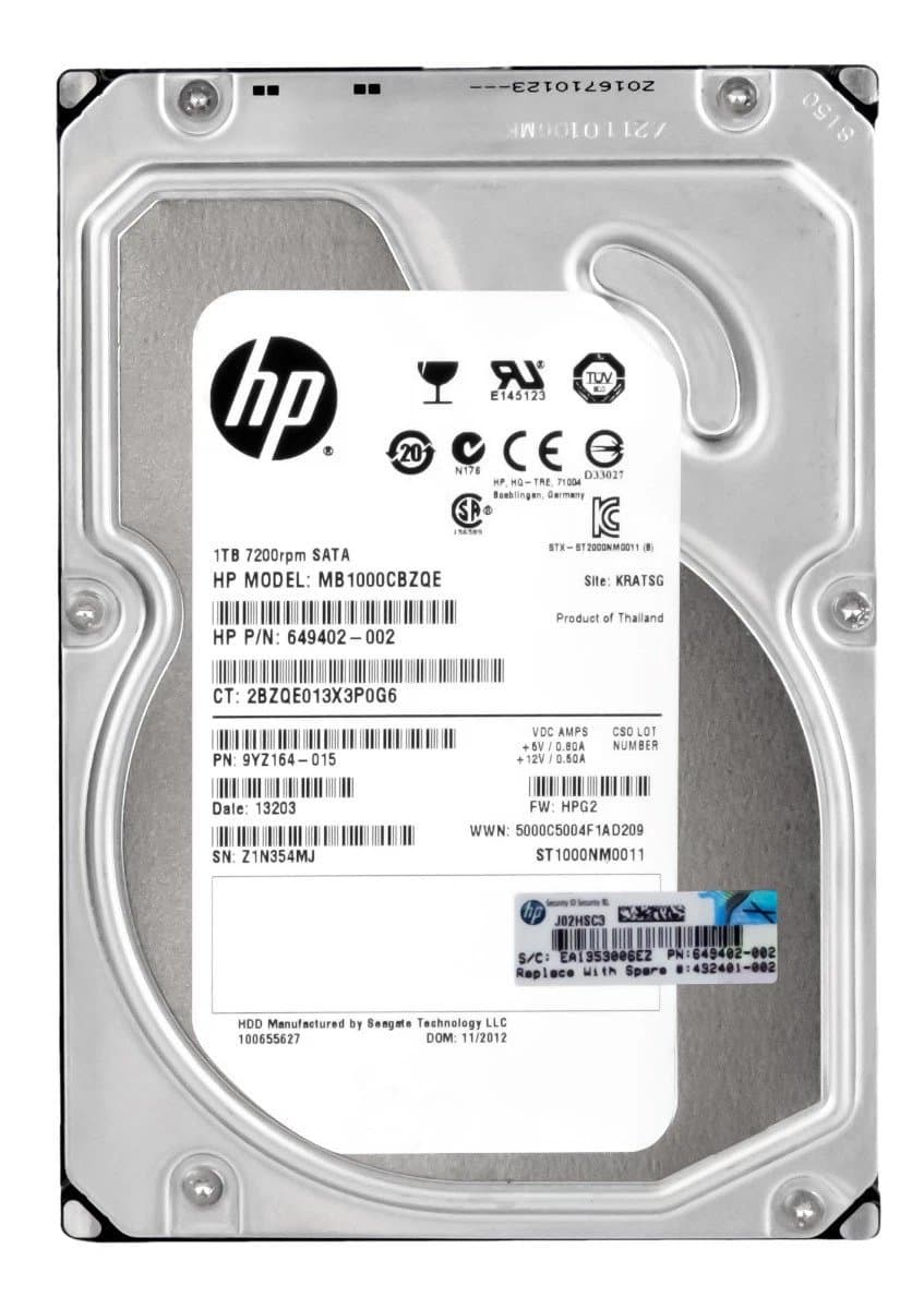 Жесткий диск HP 1Tb 7200 SATAII 3.5" HDD MB1000CBZQE
