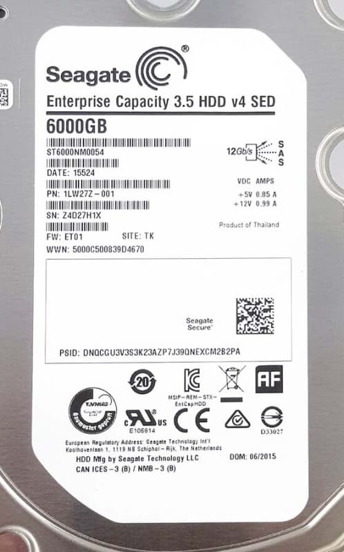 Жесткий диск Seagate 1LW27Z 6Tb 7200 SAS 3,5" HDD