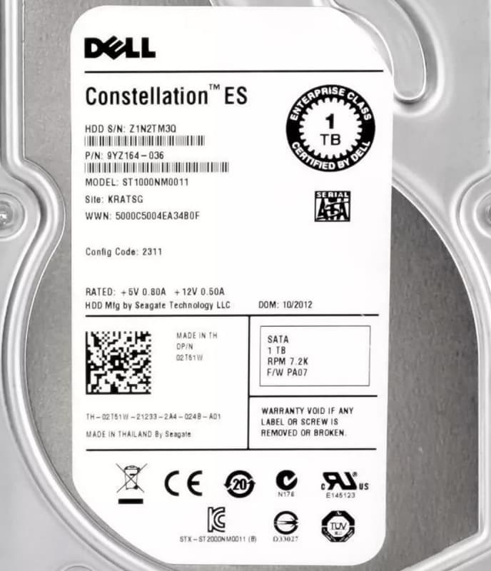 Жесткий диск Dell 02T51W 1Tb  SATAIII 3,5" HDD