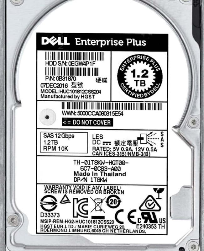 Жесткий диск Dell 01T8KW 1.2Tb 10000 SAS 2,5" HDD
