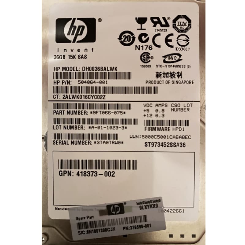 Жесткий диск HP 504064-001 36Gb  SAS 2,5" HDD