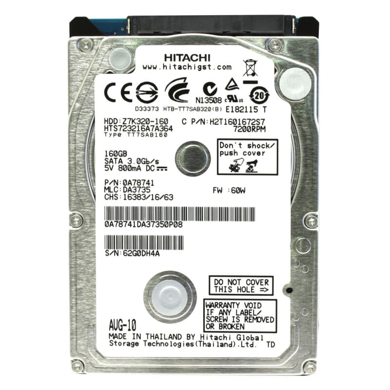 Жесткий диск Hitachi 0A78741 160Gb 7200 SATAII 2,5" HDD