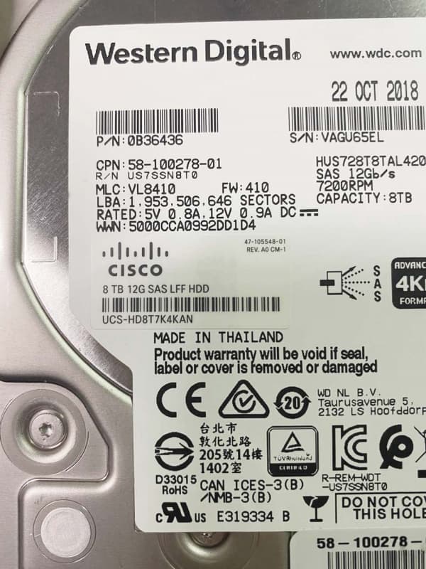 Жесткий диск Cisco 0B36436 8Tb 7200 SAS 3,5" HDD