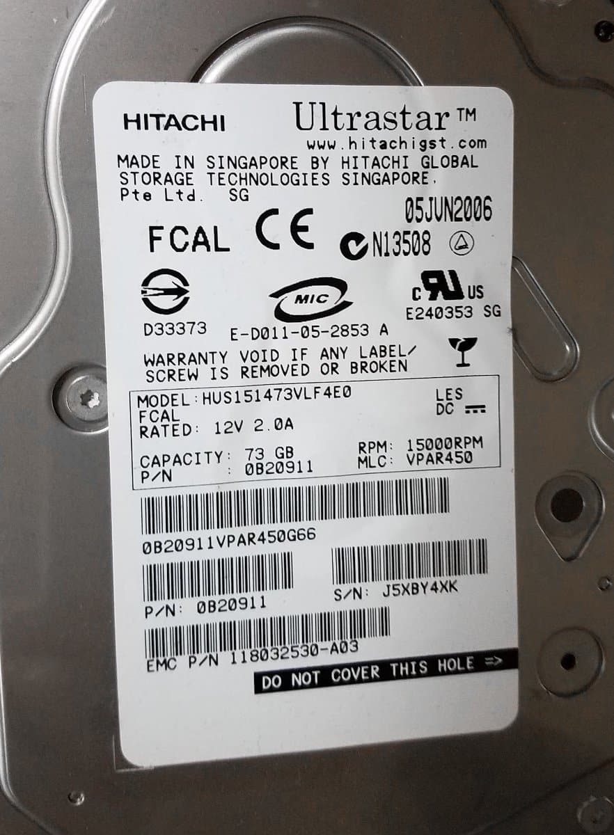 EMC EMC 73Gb 15000 Fibre Channel 3.5" HDD 005048700