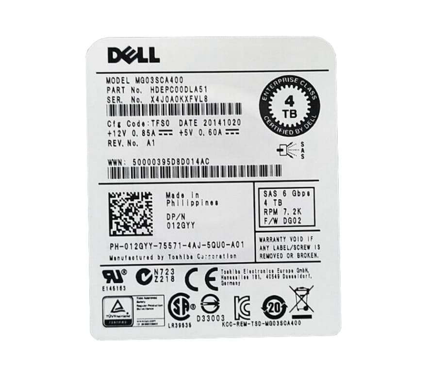 Жесткий диск DELL HDEPC00DLA51 4TB  SAS 3,5" HDD