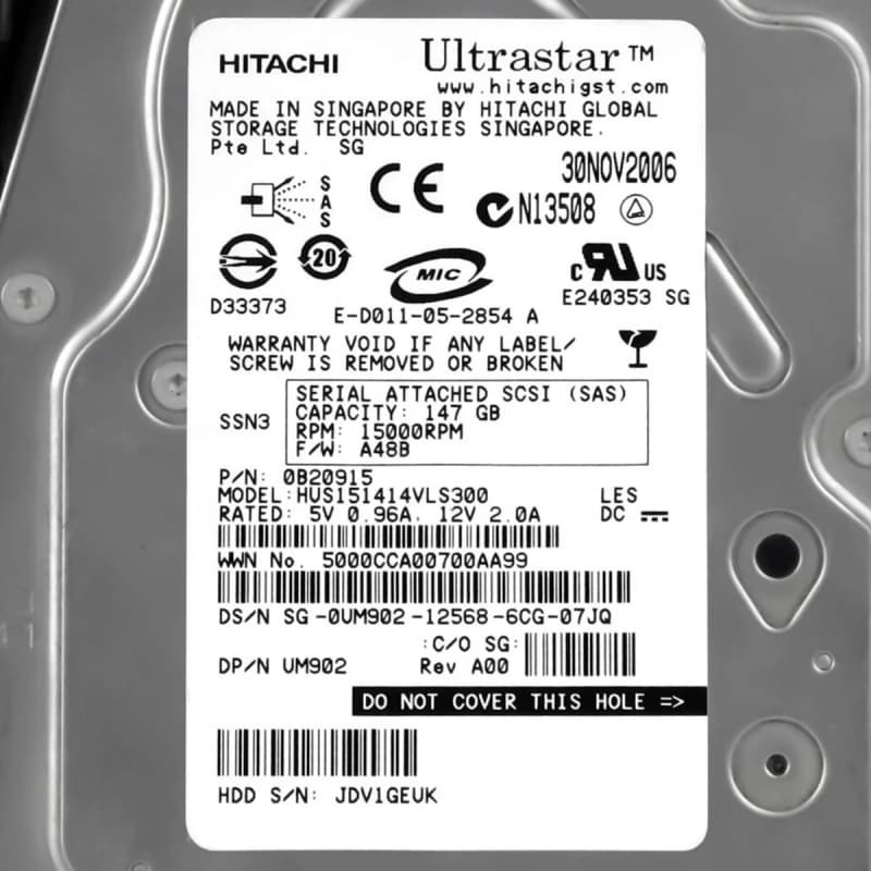 Жесткий диск Dell UM902 146Gb  SAS 3,5" HDD