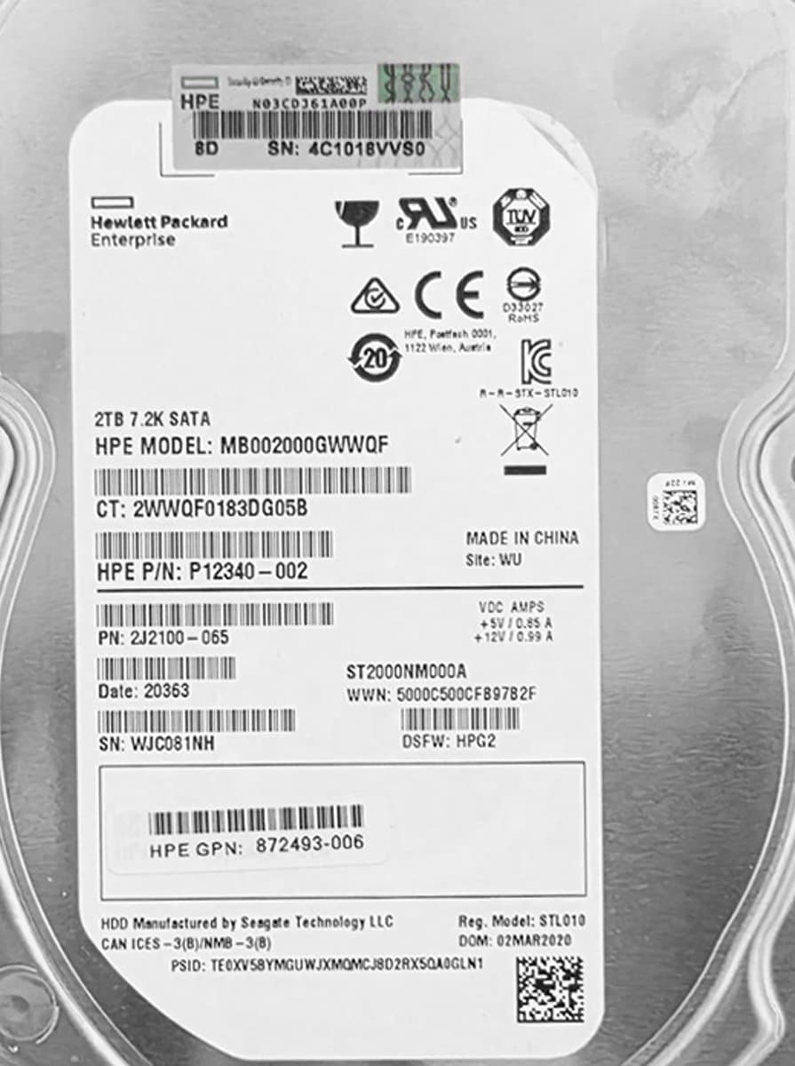 Жесткий диск HP 2Tb 7200 SATAIII 3.5" HDD 2J2100-065