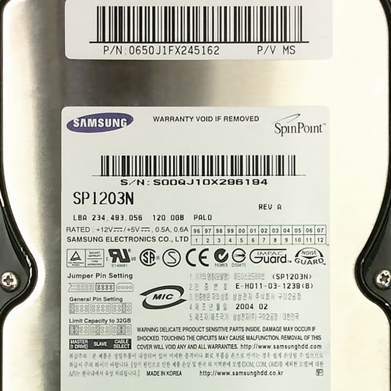 Жесткий Диск Samsung SP1203N 120Gb IDE 3,5" HDD