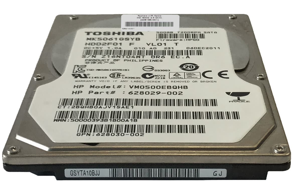 Жесткий диск HP 628185-001 500Gb 7200 SATAII 2,5" HDD