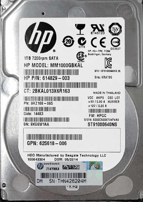 Жесткий диск HP 655715-003 1Tb  SATAIII 2,5" HDD
