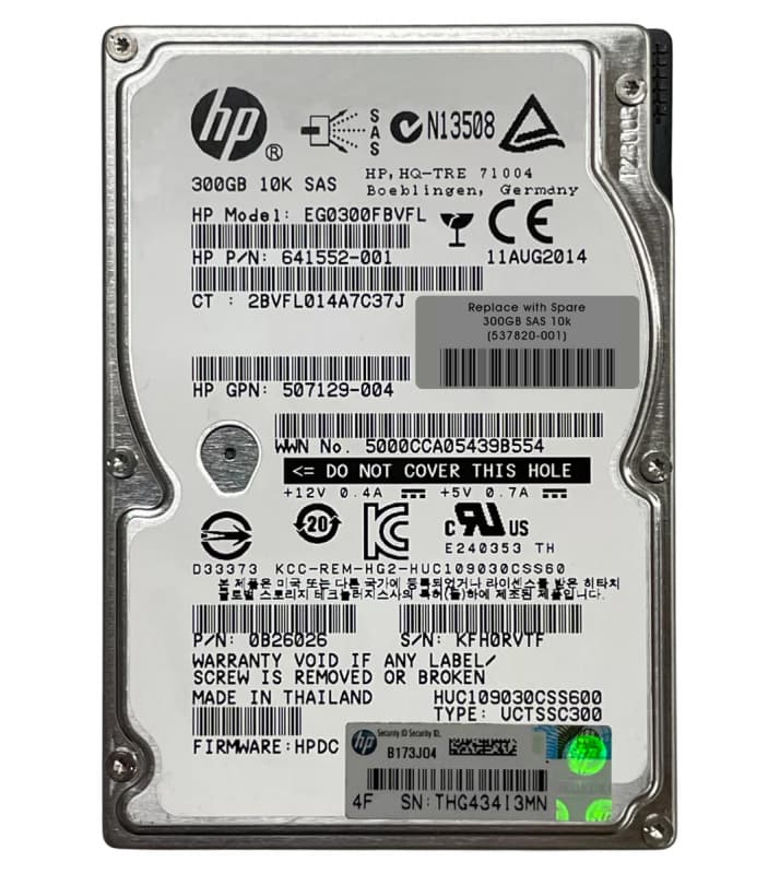 Жесткий диск HP 537809-B21 300Gb 10000 SAS 2,5" HDD