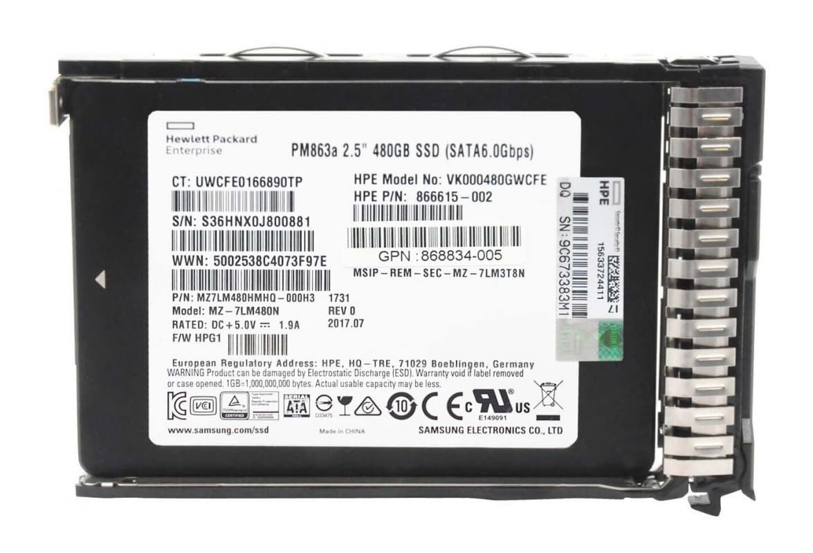 Жесткий диск HP 765015-001 480Gb  SATAIII 2,5" SSD