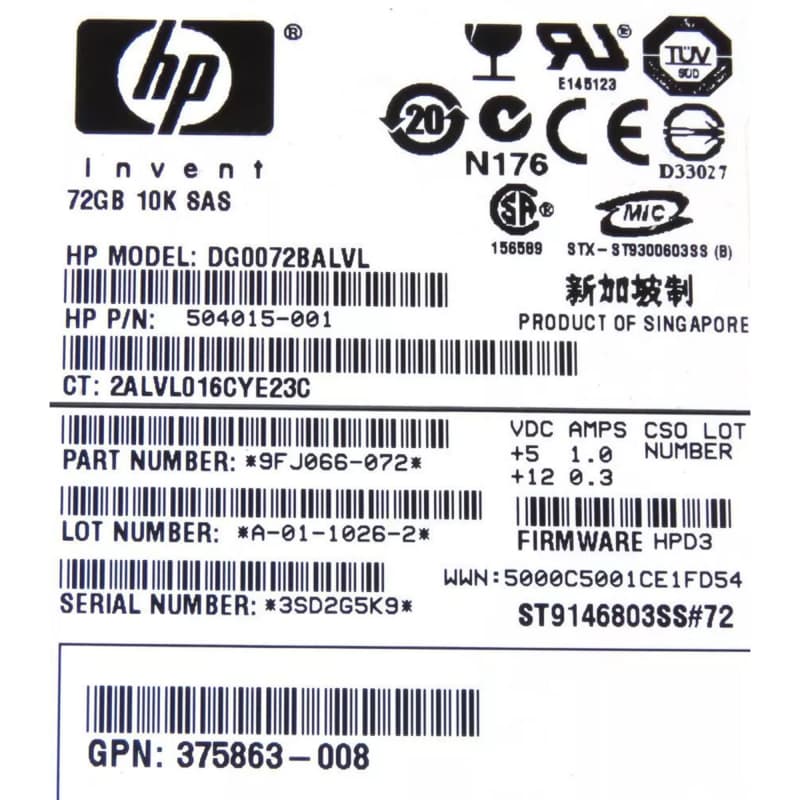 Жесткий диск HP DG0072BALVL 72Gb  SAS 2,5" HDD