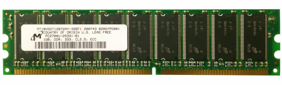 Оперативная память Micron MT18VDDT12872AY-335F1 DDR 1024Mb