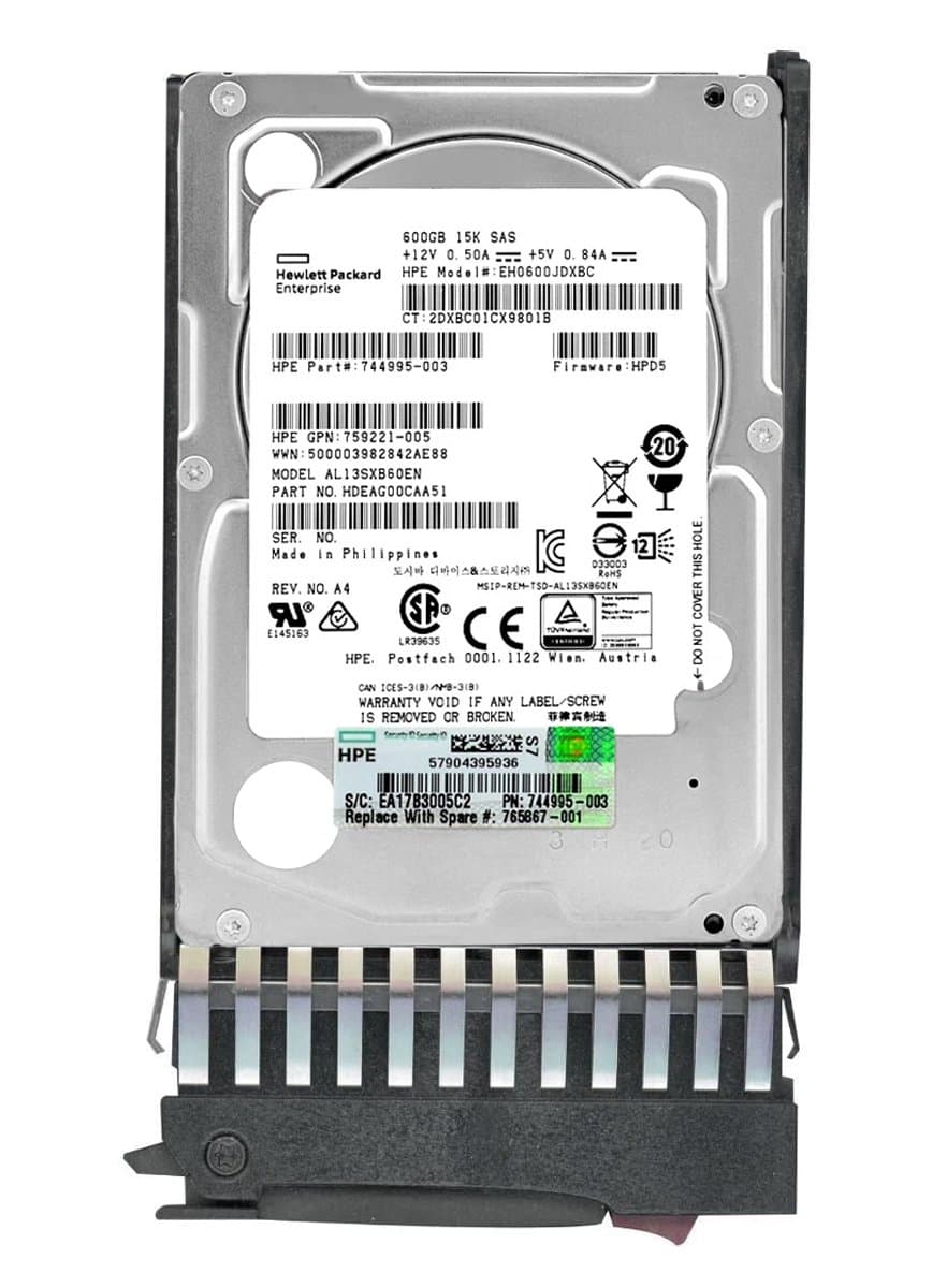 Жесткий диск H| HP 600Gb 15000 SAS 2.5" HDD 759221-005
