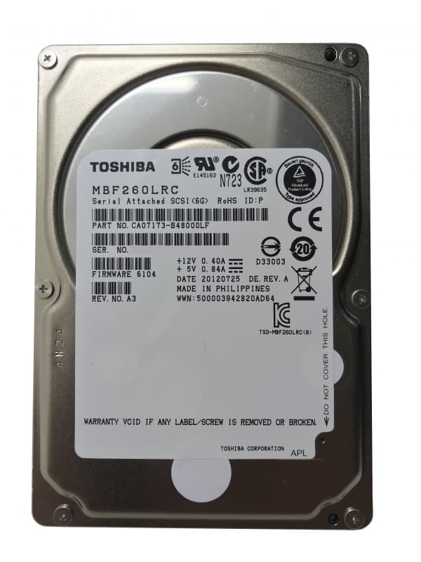 Жесткий диск Toshiba MBF260LRC 600Gb  SAS 2,5" HDD