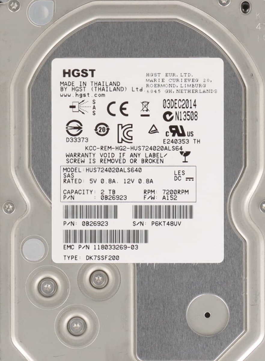EMC 2Tb 7200 SAS 3.5" HDD 118033269-03