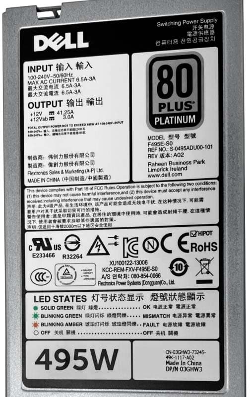 Резервный Блок Питания Dell 0495ADU00-101 495W