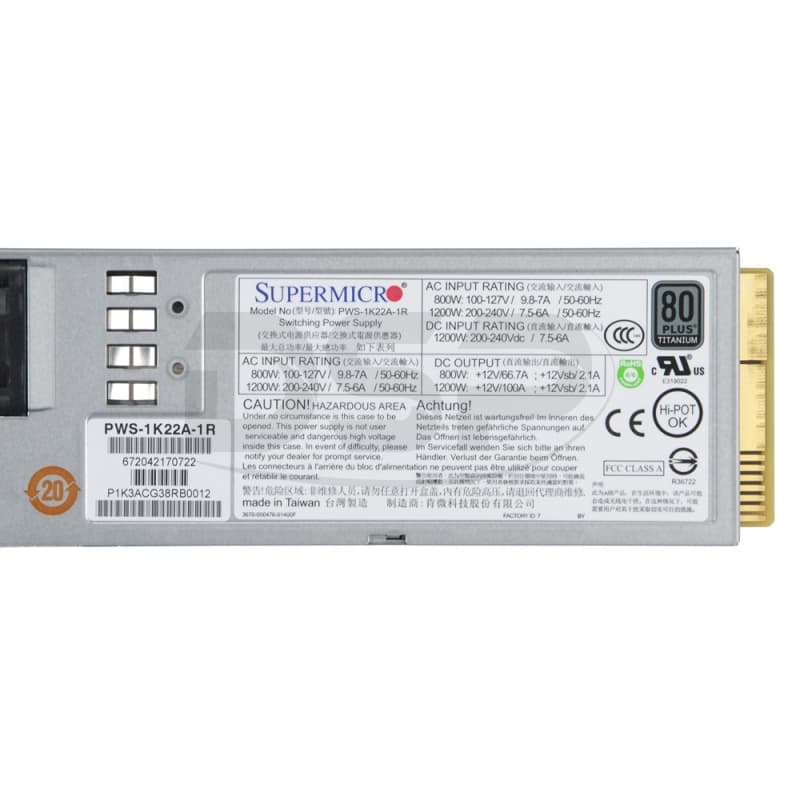 Резервный Блок Питания SuperMicro PWS-1K22A-1R  1200W