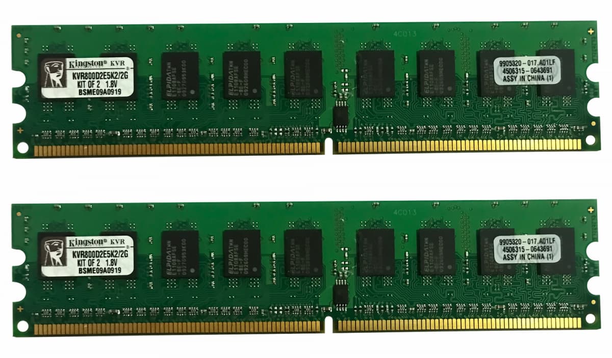 Оперативная память Kingston KVR800D2E5K2/2G DDRII 2Gb